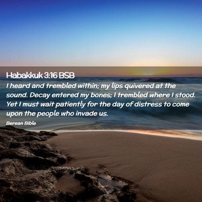 Picture 02 - Habakkuk 3:16 BSB - I heard and trembled within; my lips quivered at - Bible Verse Picture