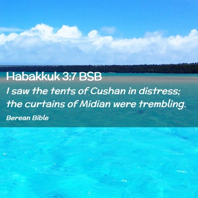 Picture 02 - Habakkuk 3:7 BSB - I saw the tents of Cushan in distress; the - Bible Verse Picture