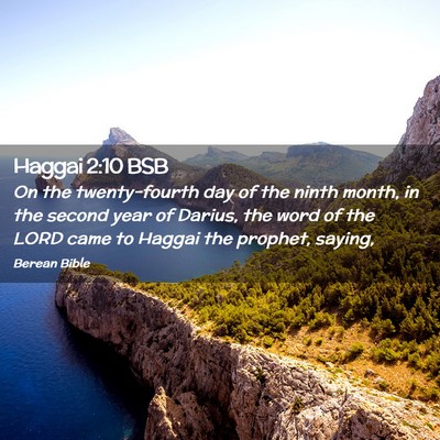 Picture 02 - Haggai 2:10 BSB - On the twenty-fourth day of the ninth month, in - Bible Verse Picture