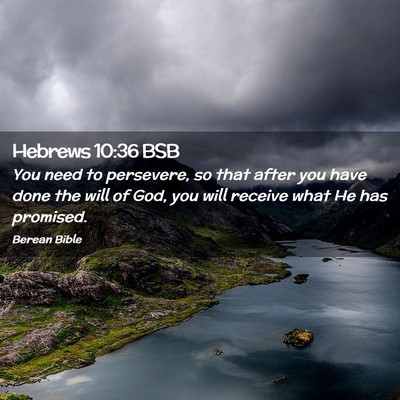 Picture 02 - Hebrews 10:36 BSB - You need to persevere, so that after you have - Bible Verse Picture