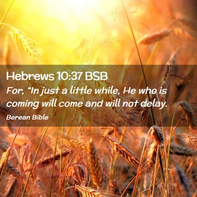 Picture 02 - Hebrews 10:37 BSB - For, “In just a little while, He who is coming - Bible Verse Picture