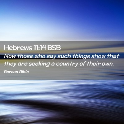 Picture 02 - Hebrews 11:14 BSB - Now those who say such things show that they are - Bible Verse Picture