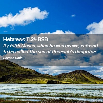 Picture 02 - Hebrews 11:24 BSB - By faith Moses, when he was grown, refused to be - Bible Verse Picture