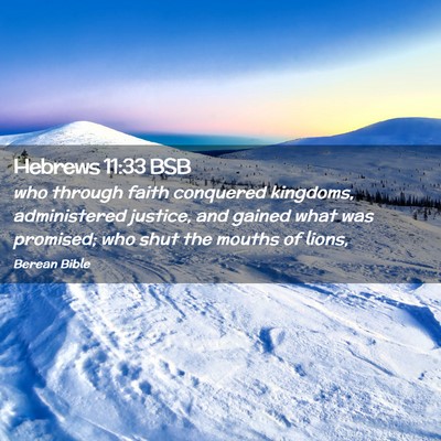 Picture 02 - Hebrews 11:33 BSB - who through faith conquered kingdoms, - Bible Verse Picture