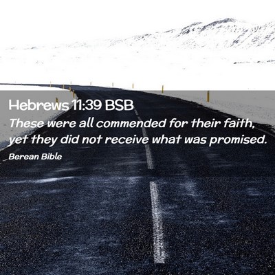 Picture 02 - Hebrews 11:39 BSB - These were all commended for their faith, yet - Bible Verse Picture