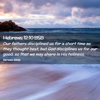 Picture 02 - Hebrews 12:10 BSB - Our fathers disciplined us for a short time as - Bible Verse Picture