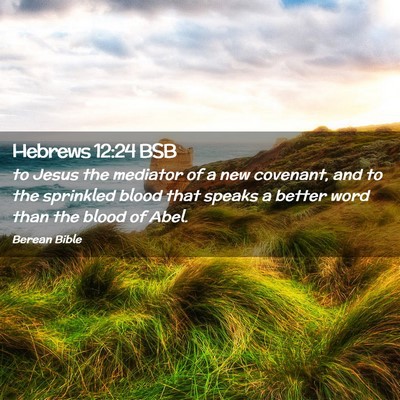 Picture 02 - Hebrews 12:24 BSB - to Jesus the mediator of a new covenant, and to - Bible Verse Picture