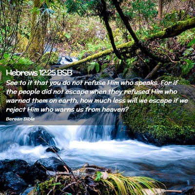 Picture 02 - Hebrews 12:25 BSB - See to it that you do not refuse Him who speaks. - Bible Verse Picture