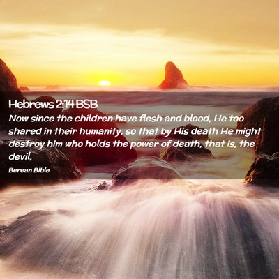 Picture 02 - Hebrews 2:14 BSB - Now since the children have flesh and blood, He - Bible Verse Picture