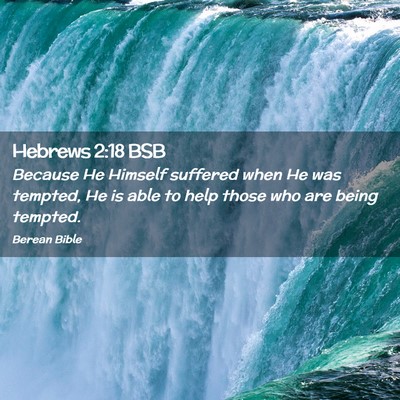 Picture 02 - Hebrews 2:18 BSB - Because He Himself suffered when He was tempted, - Bible Verse Picture