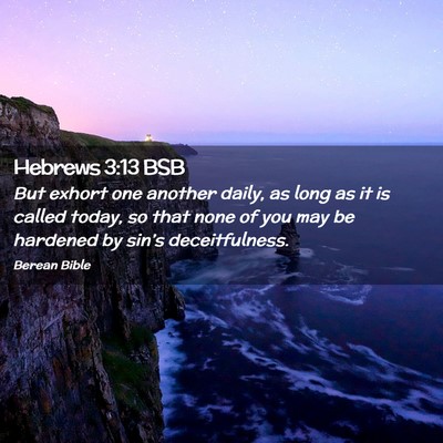 Picture 02 - Hebrews 3:13 BSB - But exhort one another daily, as long as it is - Bible Verse Picture