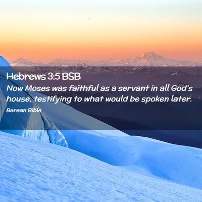 Picture 02 - Hebrews 3:5 BSB - Now Moses was faithful as a servant in all - Bible Verse Picture
