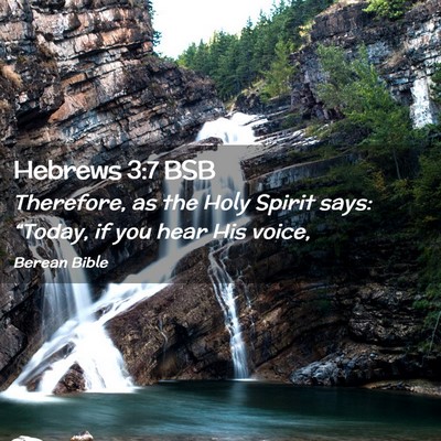 Picture 02 - Hebrews 3:7 BSB - Therefore, as the Holy Spirit says: “Today, if - Bible Verse Picture