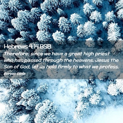 Picture 02 - Hebrews 4:14 BSB - Therefore, since we have a great high priest who - Bible Verse Picture