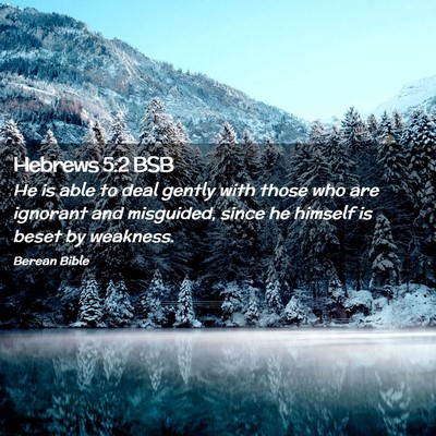 Picture 02 - Hebrews 5:2 BSB - He is able to deal gently with those who are - Bible Verse Picture