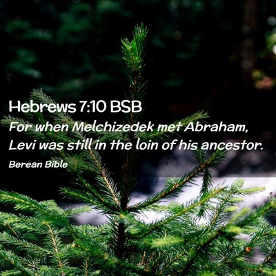 Picture 02 - Hebrews 7:10 BSB - For when Melchizedek met Abraham, Levi was still - Bible Verse Picture