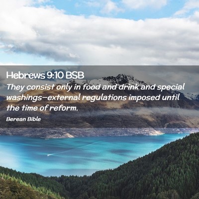 Picture 02 - Hebrews 9:10 BSB - They consist only in food and drink and special - Bible Verse Picture