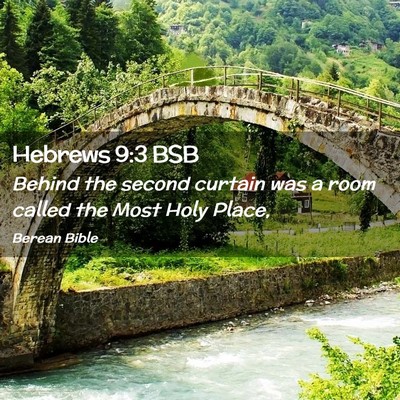 Picture 02 - Hebrews 9:3 BSB - Behind the second curtain was a room called the - Bible Verse Picture