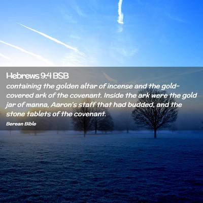Picture 02 - Hebrews 9:4 BSB - containing the golden altar of incense and the - Bible Verse Picture