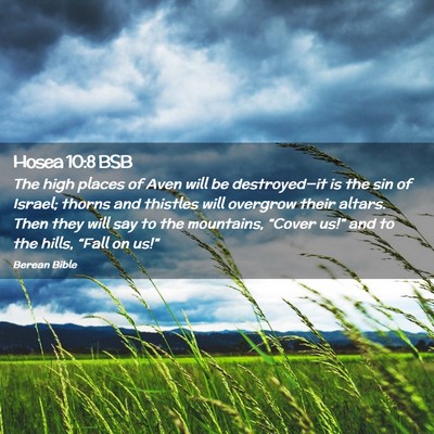 Picture 02 - Hosea 10:8 BSB - The high places of Aven will be destroyed—it is - Bible Verse Picture