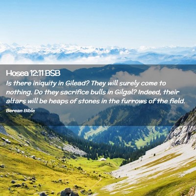 Picture 02 - Hosea 12:11 BSB - Is there iniquity in Gilead? They will surely - Bible Verse Picture