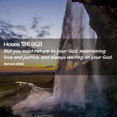 Picture 02 - Hosea 12:6 BSB - But you must return to your God, maintaining love - Bible Verse Picture