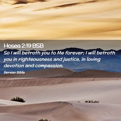 Picture 02 - Hosea 2:19 BSB - So I will betroth you to Me forever; I will - Bible Verse Picture