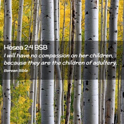 Picture 02 - Hosea 2:4 BSB - I will have no compassion on her children, - Bible Verse Picture
