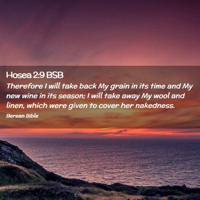 Picture 02 - Hosea 2:9 BSB - Therefore I will take back My grain in its time - Bible Verse Picture