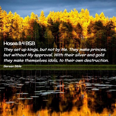 Picture 02 - Hosea 8:4 BSB - They set up kings, but not by Me. They make - Bible Verse Picture