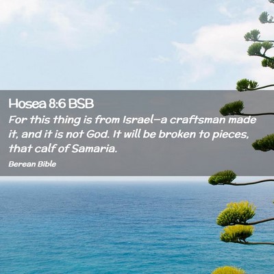 Picture 02 - Hosea 8:6 BSB - For this thing is from Israel—a craftsman made - Bible Verse Picture