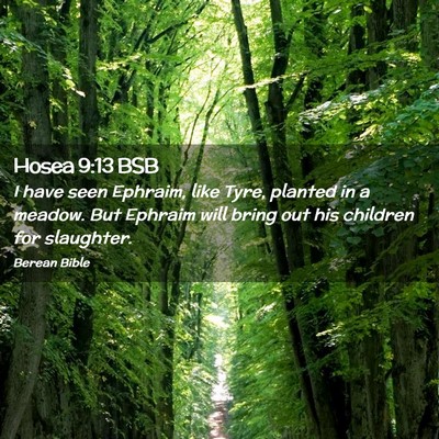 Picture 02 - Hosea 9:13 BSB - I have seen Ephraim, like Tyre, planted in a - Bible Verse Picture