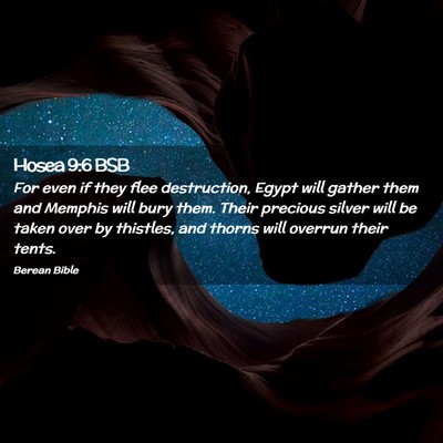 Picture 02 - Hosea 9:6 BSB - For even if they flee destruction, Egypt will - Bible Verse Picture