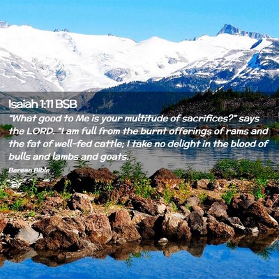 Picture 02 - Isaiah 1:11 BSB - “What good to Me is your multitude of - Bible Verse Picture