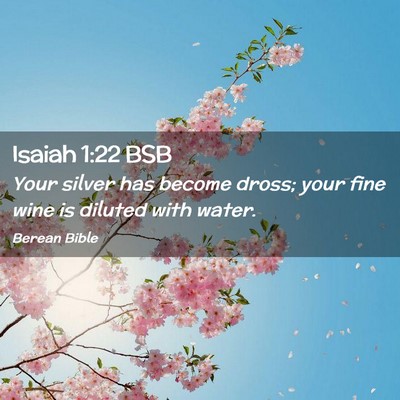 Picture 02 - Isaiah 1:22 BSB - Your silver has become dross; your fine wine is - Bible Verse Picture