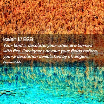 Picture 02 - Isaiah 1:7 BSB - Your land is desolate; your cities are burned - Bible Verse Picture
