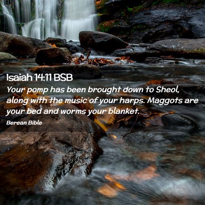 Picture 02 - Isaiah 14:11 BSB - Your pomp has been brought down to Sheol, along - Bible Verse Picture