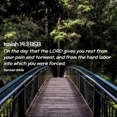 Picture 02 - Isaiah 14:3 BSB - On the day that the LORD gives you rest from your - Bible Verse Picture