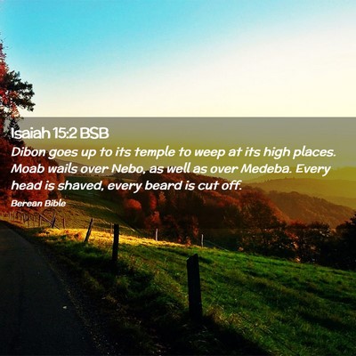 Picture 02 - Isaiah 15:2 BSB - Dibon goes up to its temple to weep at its high - Bible Verse Picture