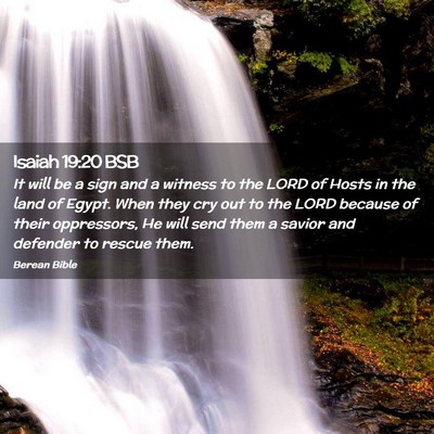 Picture 02 - Isaiah 19:20 BSB - It will be a sign and a witness to the LORD of - Bible Verse Picture