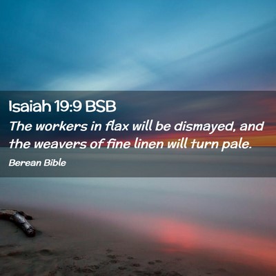 Picture 02 - Isaiah 19:9 BSB - The workers in flax will be dismayed, and the - Bible Verse Picture