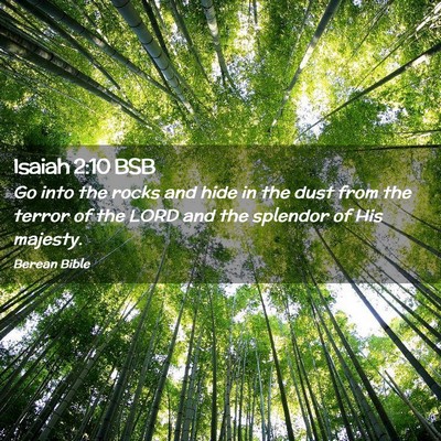 Picture 02 - Isaiah 2:10 BSB - Go into the rocks and hide in the dust from the - Bible Verse Picture