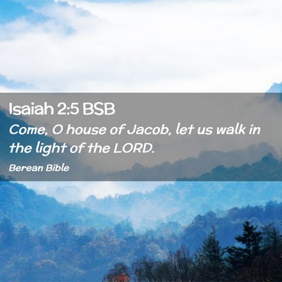 Picture 02 - Isaiah 2:5 BSB - Come, O house of Jacob, let us walk in the light - Bible Verse Picture
