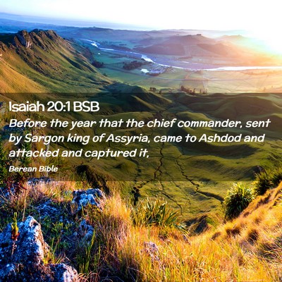 Picture 02 - Isaiah 20:1 BSB - Before the year that the chief commander, sent by - Bible Verse Picture
