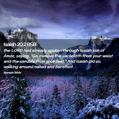 Picture 02 - Isaiah 20:2 BSB - the LORD had already spoken through Isaiah son of - Bible Verse Picture