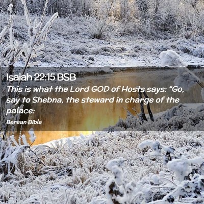 Picture 02 - Isaiah 22:15 BSB - This is what the Lord GOD of Hosts says: “Go, - Bible Verse Picture