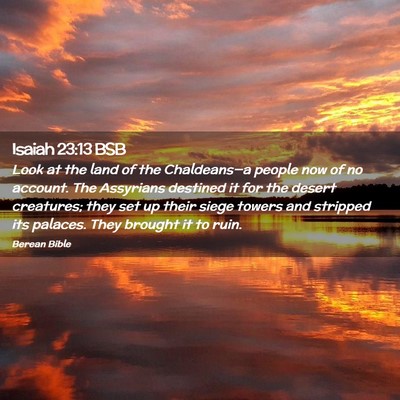 Picture 02 - Isaiah 23:13 BSB - Look at the land of the Chaldeans—a people now - Bible Verse Picture