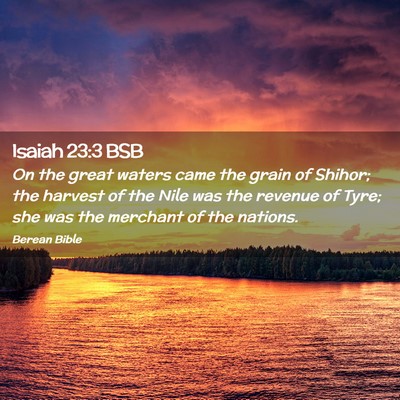 Picture 02 - Isaiah 23:3 BSB - On the great waters came the grain of Shihor; the - Bible Verse Picture