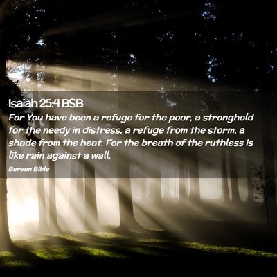 Picture 02 - Isaiah 25:4 BSB - For You have been a refuge for the poor, a - Bible Verse Picture