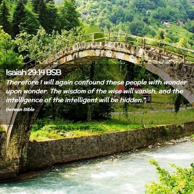 Picture 02 - Isaiah 29:14 BSB - Therefore I will again confound these people with - Bible Verse Picture